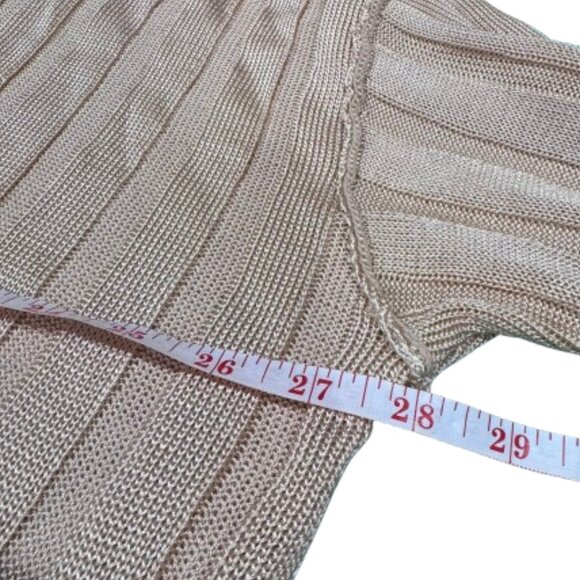 Free People Next Level Tunic in Marzipan Champagne Gold Oversized Sweater (SZ L) - Picture 11 of 16